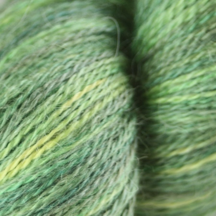 Lime 'n' Olives - silky baby alpaca laceweight yarn