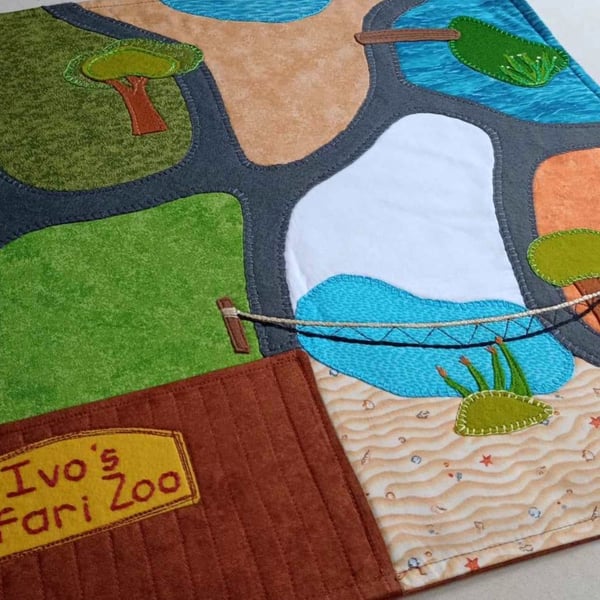 Zoo Travel Play Mat - Safari Zoo Play On The Go Play Scene UKCA