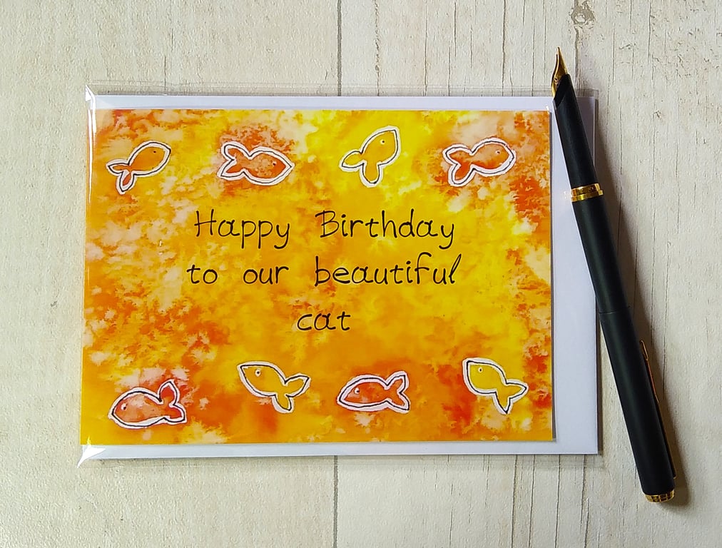 Cat Birthday card (printed card) Birthday card for the cat