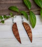 Exotic Vavona Burl Wood Sling Earrings - Handcrafted Sterling Silver