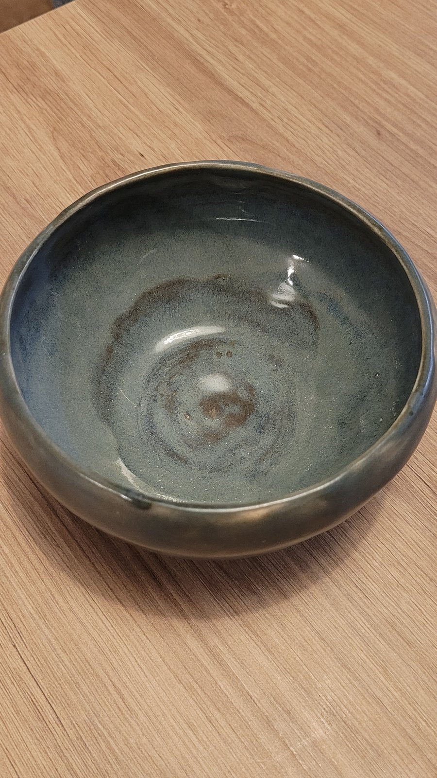 Small Blue-green Bowl Handmade Pottery