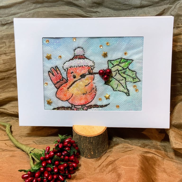 Whimsical Christmas Robin