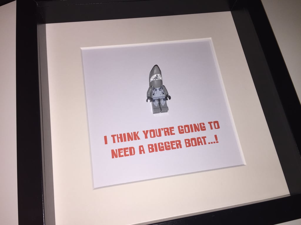 JAWS - FRAMED LEGO MINIFIGURE - QUIRKY AND ORIGINAL ART