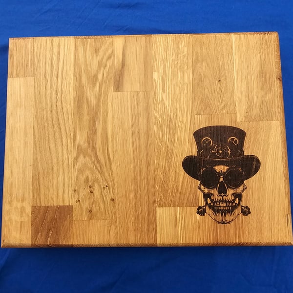 Steampunk Oak Chopping Board 28.5cm x 21cm x 4cm