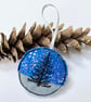 Upcycled embroidered Christmas tree scene home decoration.  - Image 3