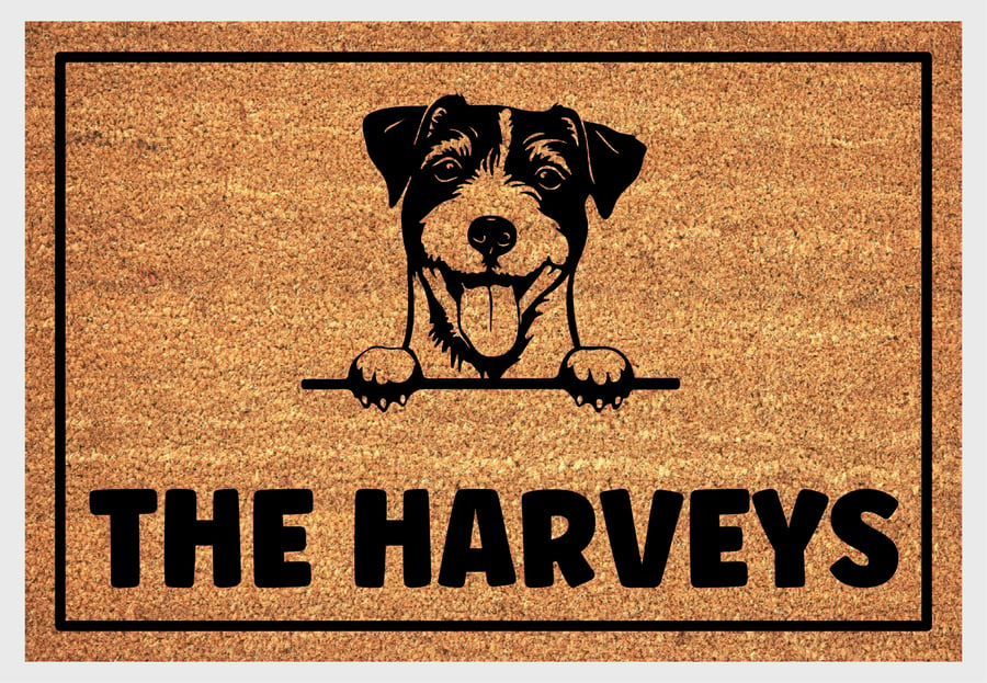 Jack Russell Terrier Door Mat - Personalised Jack Russell Welcome Mat - 3 Sizes