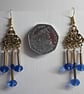 Blue Crystal Dangly Earrings - Image 3