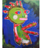 Colourful Figure Painting Naive Folk Art Figurative Artwork Cool Eclectic Decor
