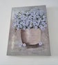 Original Floral Acrylic Painting on Deep Edge Canvas Blue Flowers Wall Art