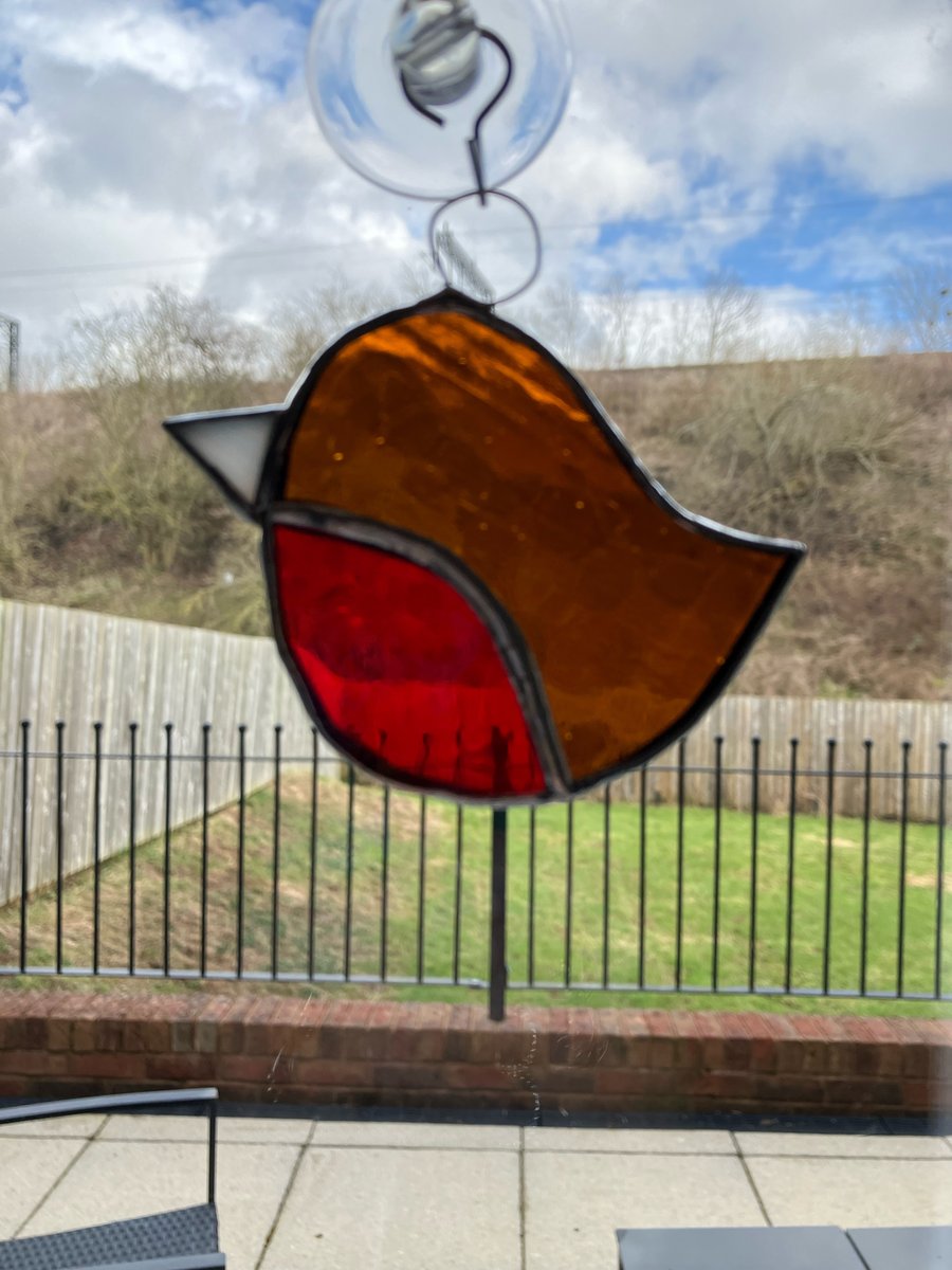 Stained Glass Robin - Folksy