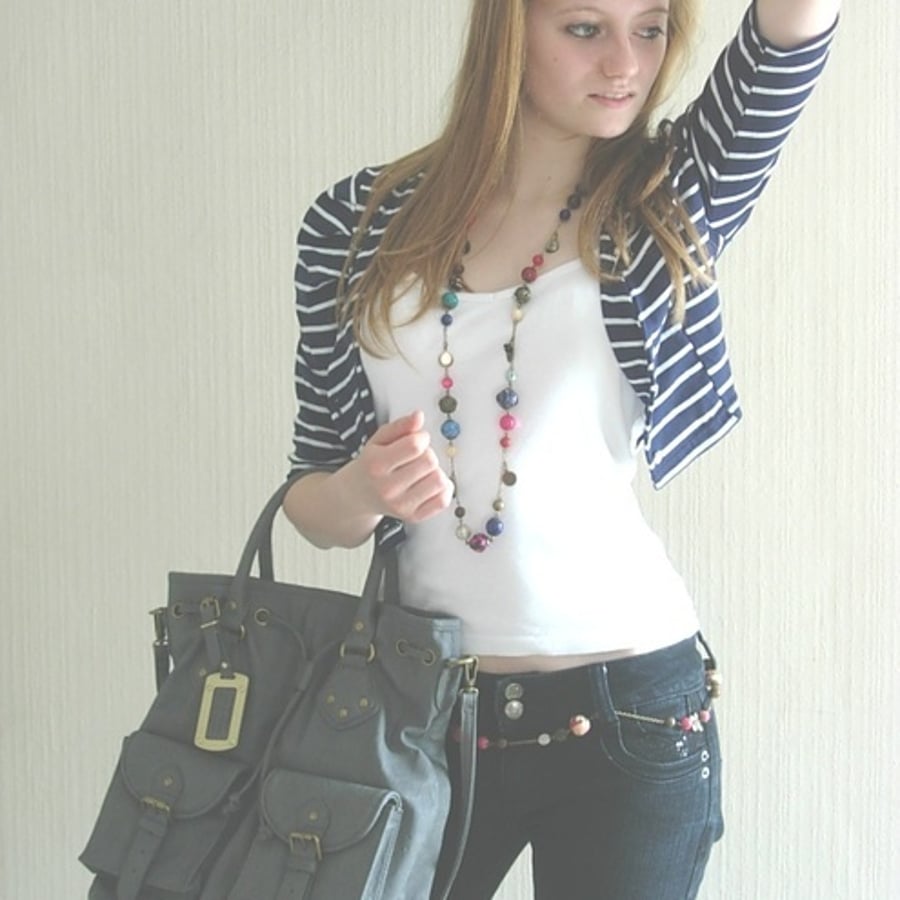 Stripey Cropped Jersey Jacket