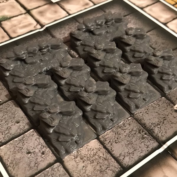 Heroquest Board game - Falling rock traps - Blocked square tiles  x 10