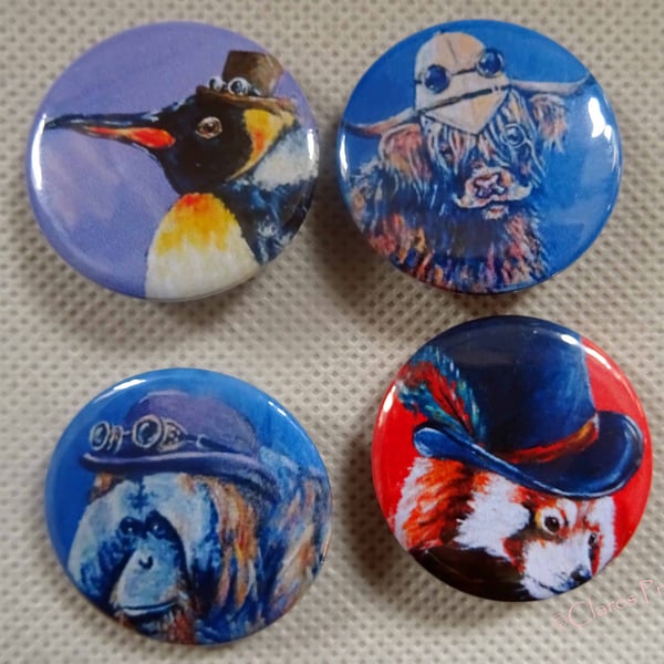 Steampunk Animal Art Badges Buttons Pirate Cosplay