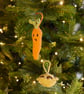 Crochet mince pie and carrot decoration set.  - Image 1