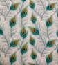 Handmade Peacock Feather Linen Cotton Lampshade - Image 3