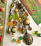 Peridot bag charm, August birthstone, boho-glam bag charm, gift for mum