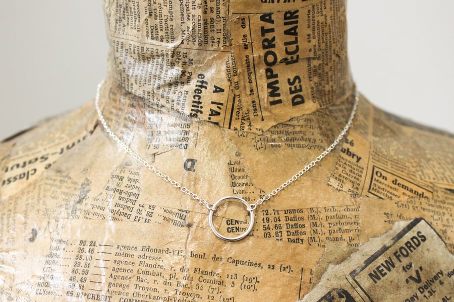 Spirit necklace, circle necklace, silver circle