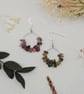 Multicolour Tourmaline Gemstone Hoop Dangle Earrings, Sterling Silver Hooks