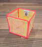Medium container for office items - yellow and orange mix pattern - Image 1