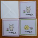 Pack of 3 Mixed Mini Easter Cards - Bunny and Chick