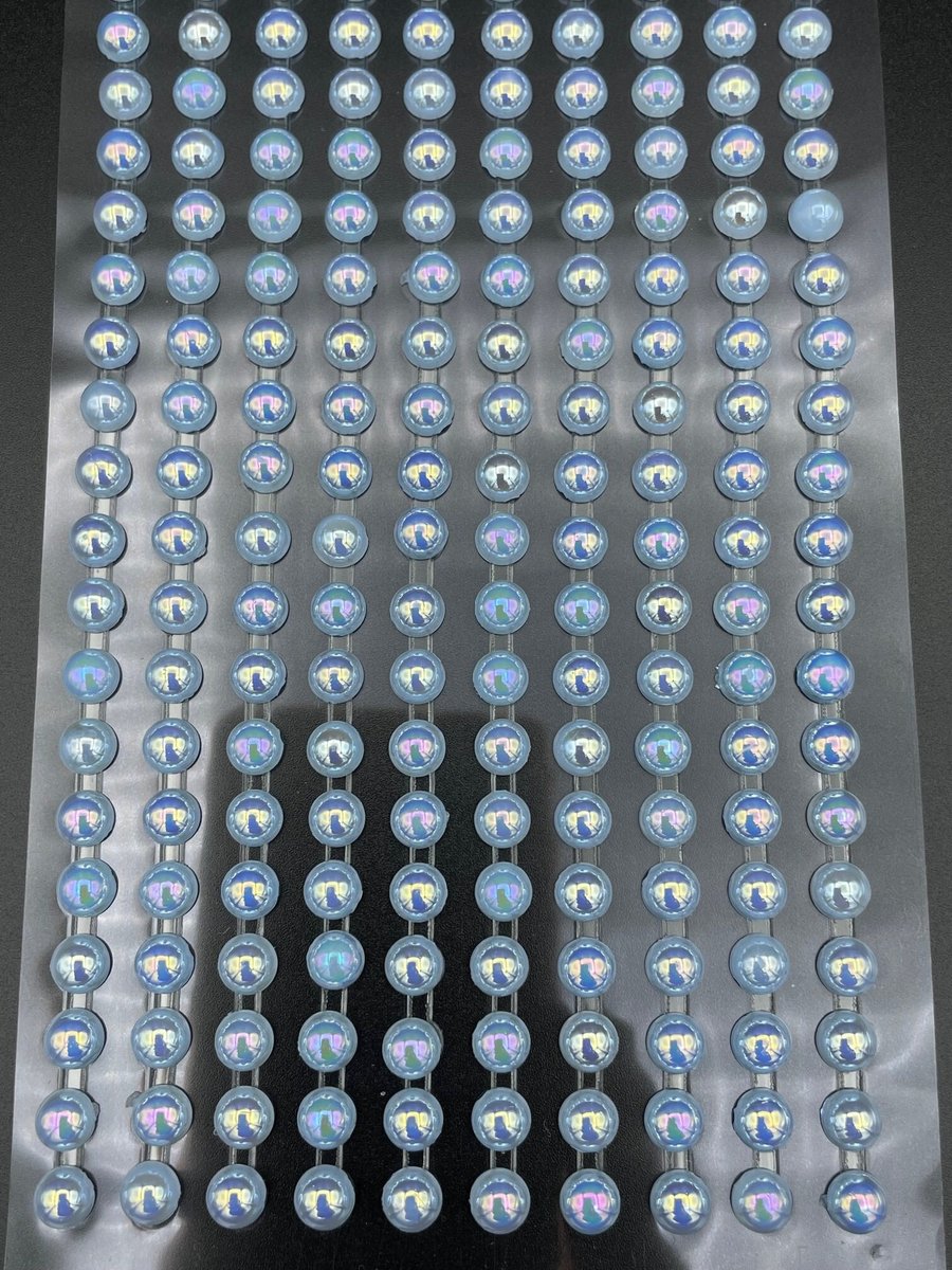 200 Self Adhesive Pearls 6mm Beautiful Small Round AB Blue Pearl Stick On