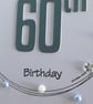 60th Birthday Card - Blue and Silver Wreath Design - Image 8