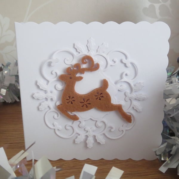 Reindeer Christmas cards set of 3 handmade