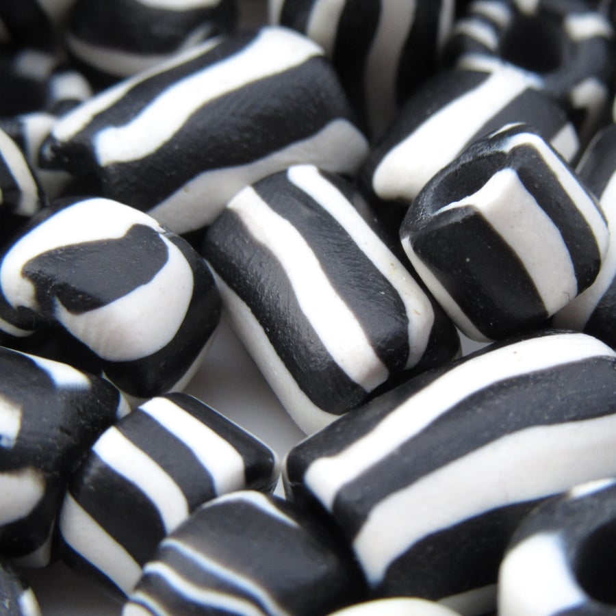 Black & White 'Zebra' Beads