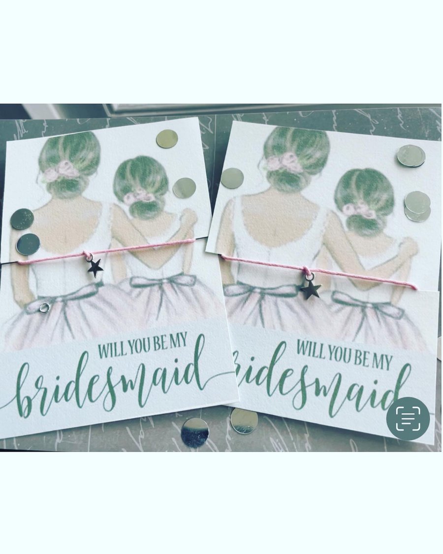 Set of 2 bridesmaid wish bracelet will you be my bridesmaid gift 