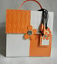 QUANTissential - Mary Quant Inspired Handbag Style Gift Box - Orange and White