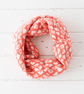SAMPLE Leopard snood cowl - coral and white