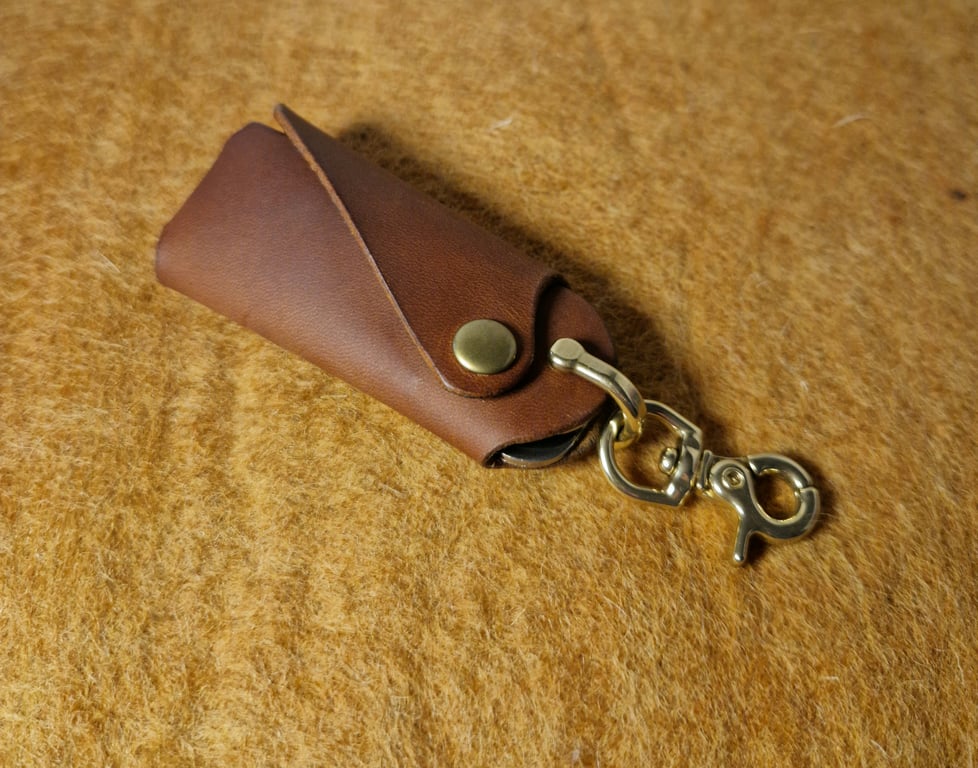 Tan Slim Leather Key Holder – Leather Key Organiser Case - HANDMADE