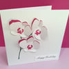 Personalised Birthday Card - Paper Cut Orchids