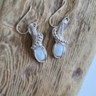 925 Silver & Natural Rainbow Moonstone Dangle Earrings Earings Gift Jewellery 