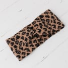 PERFECTLY IMPERFECT Leopard knitted headband (small size) - camel
