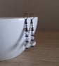 AB FACETED CRYSTAL AND ANTIQUE BRONZE EARRINGS. - Image 2