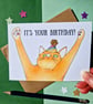 Funny orange cat birthday card, Ginger cat card, Cat mum card, Cat dad card - Image 2