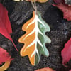 Ceramic Orange-Lime Green Leaf Decoration