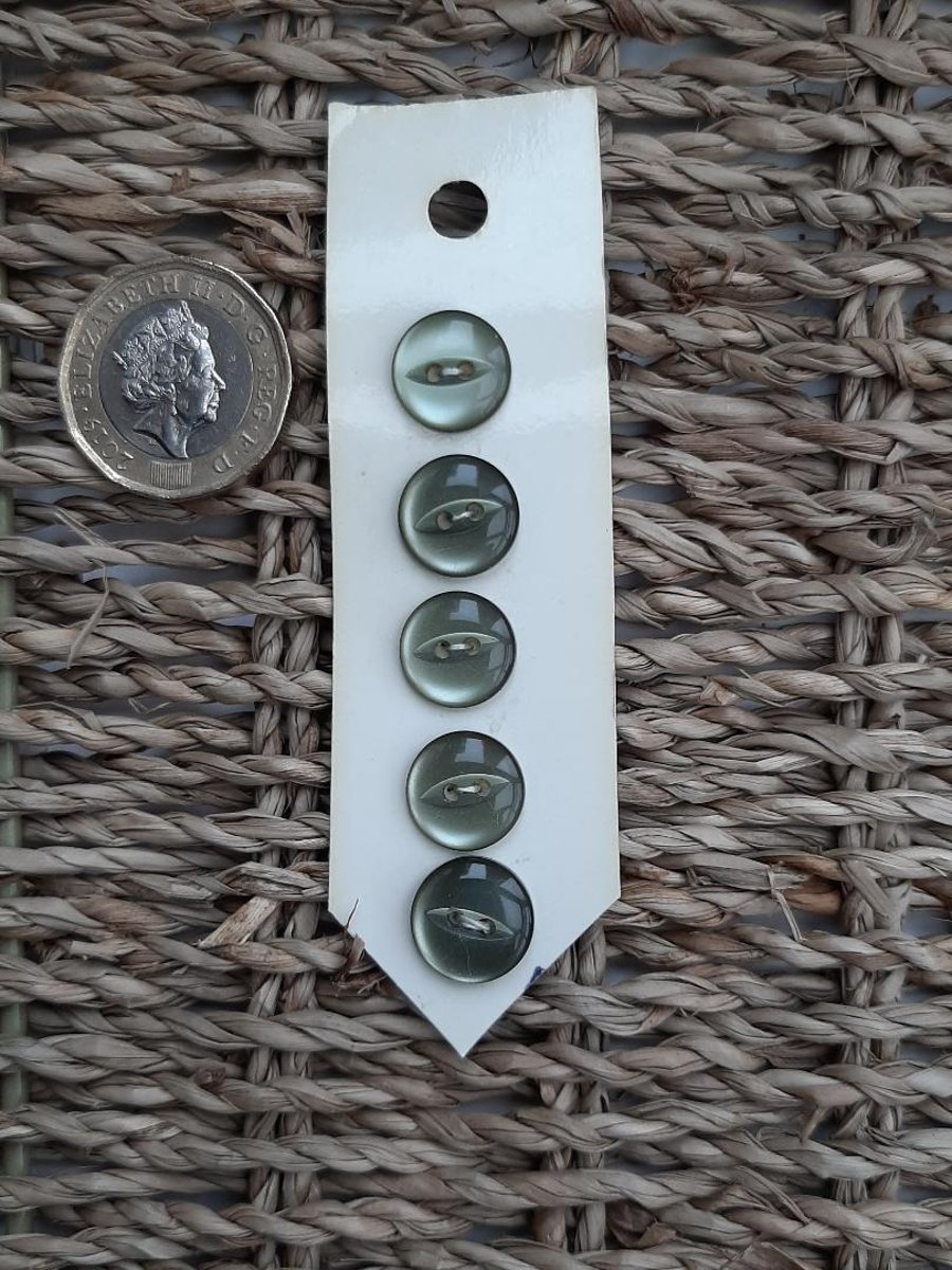 VINTAGE PEARLISED MOSS GREEN BUTTONS