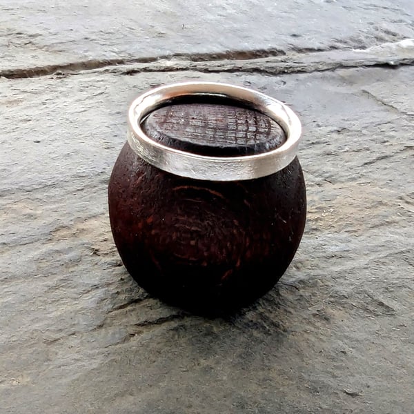 Sterling Silver  heat fire textured ring, Handmade Urban Jewellery MENS