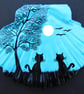 Cat Gift, Hand Painted Shell, Two Cats Tree Moon Painting, Silhouette Art Unique - Image 2