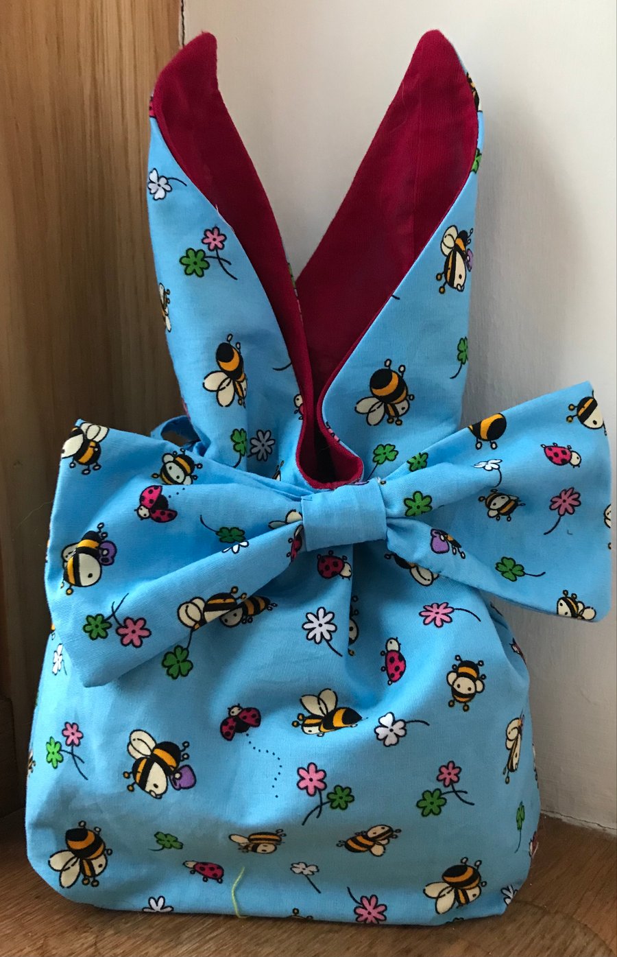 Bunny Ears gift bag- Bees and Ladybugs 