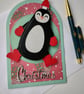 Jumping Penguin Christmas Card  - Image 2