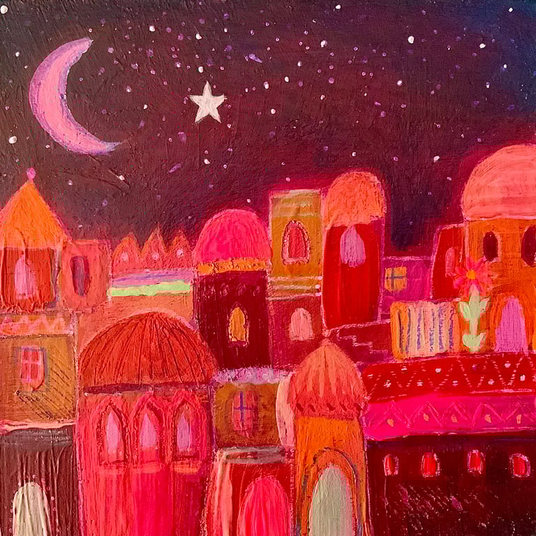 Over the City, original painting