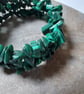 Green Malachite Memory Wire Bracelet - Image 1
