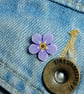 Forget Me Not Brooch, Dementia Support Pin, Handmade Wooden Flower Keepsake - Image 2