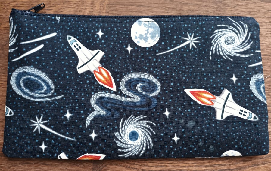 Kids, Childs Pencil Case. Glow In The Dark Space Themed, Free Delivery.