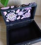 Wooden keepsake box handpainted with an ornamental bird and flowers.   - Image 4
