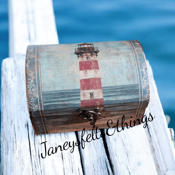 Rustic wooden trinket chest 