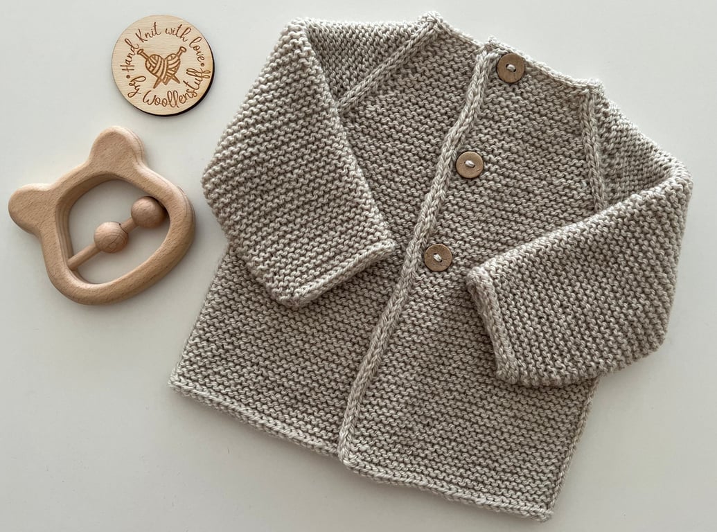 Made To Order Handknitted Cedarwood Cardigan 6 sizes. Any colour.